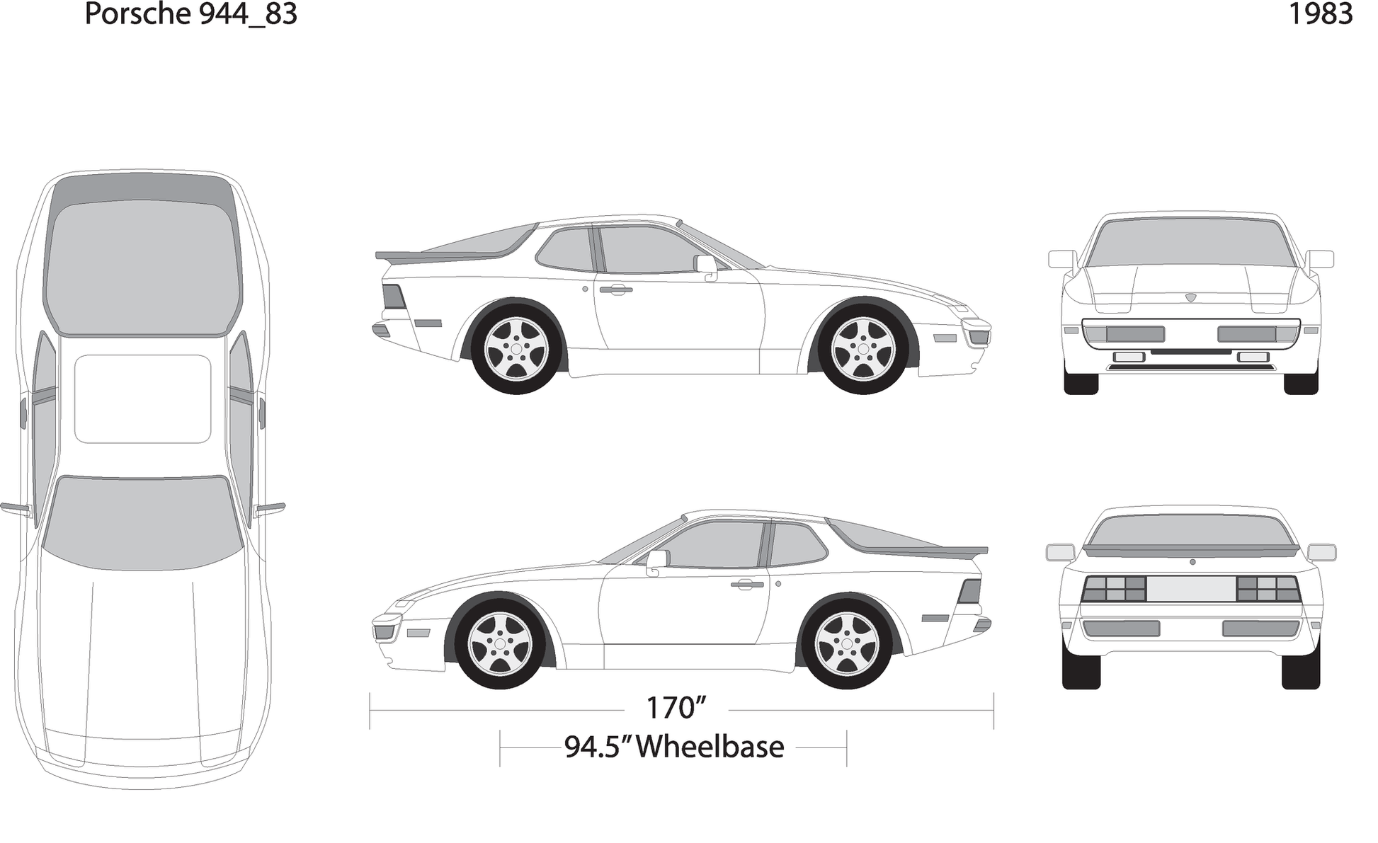 1983 Porsche 944 V83 Vehicle Wrap Template