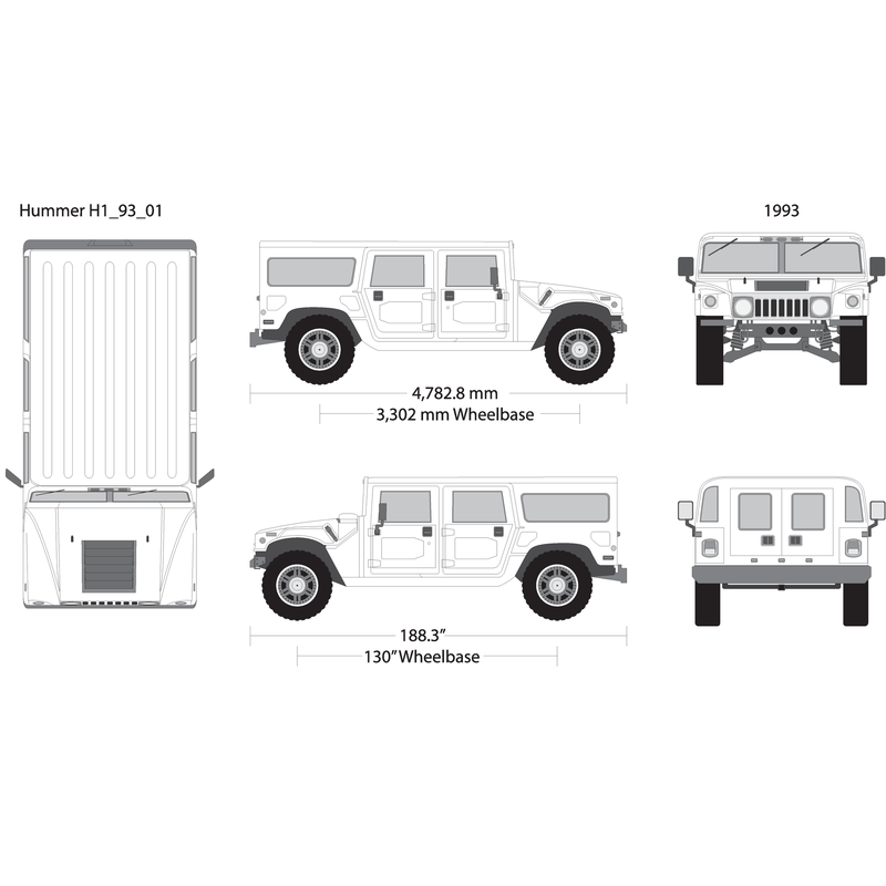 1993 Hummer H1 V01 Vehicle Wrap Template