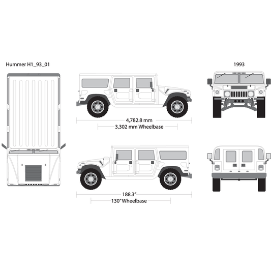 1993 Hummer H1 V01 Vehicle Wrap Template