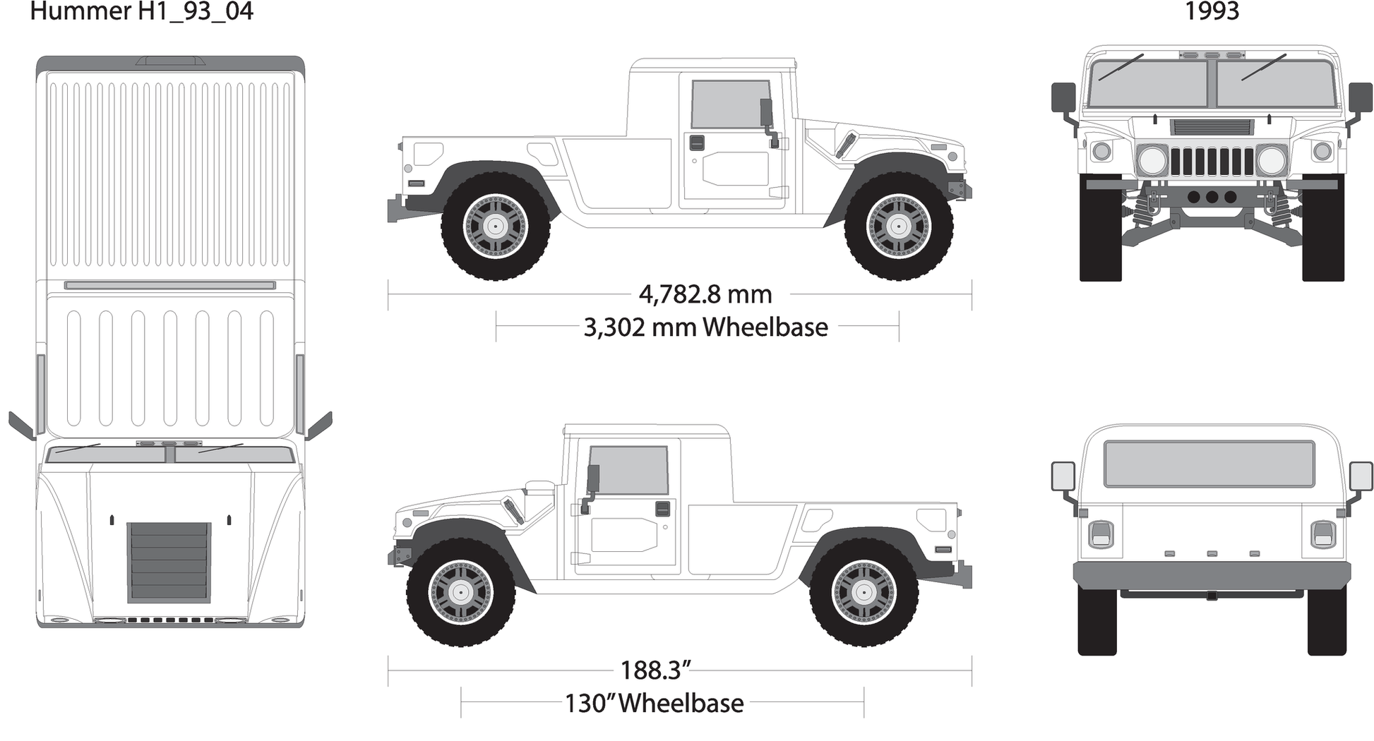 1993 Hummer H1 V04 Vehicle Wrap Template