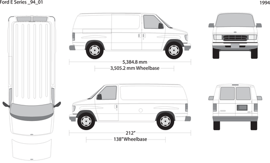 1994 Ford E Series V01 Vehicle Wrap Template