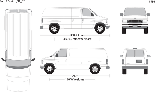 1994 Ford E Series V02 Vehicle Wrap Template