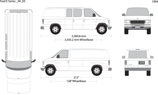 1994 Ford E Series V03 Vehicle Wrap Template