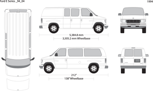 1994 Ford E Series V04 Vehicle Wrap Template