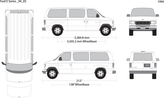 1994 Ford E Series V05 Vehicle Wrap Template