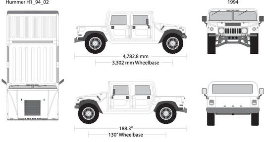 1994 Hummer H1 V02 Vehicle Wrap Template