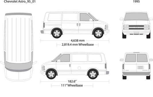 1995 Chevy Astro V01 Vehicle Wrap Template