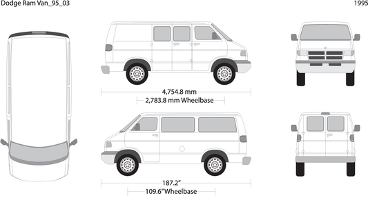 1995 Dodge Ram Van V03 Vehicle Wrap Template