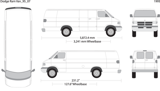 1995 Dodge Ram Van V07 Vehicle Wrap Template