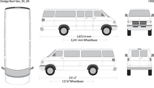 1995 Dodge Ram Van V09 Vehicle Wrap Template