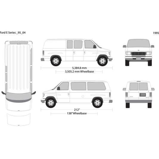 1995 Ford E Series V04 Vehicle Wrap Template