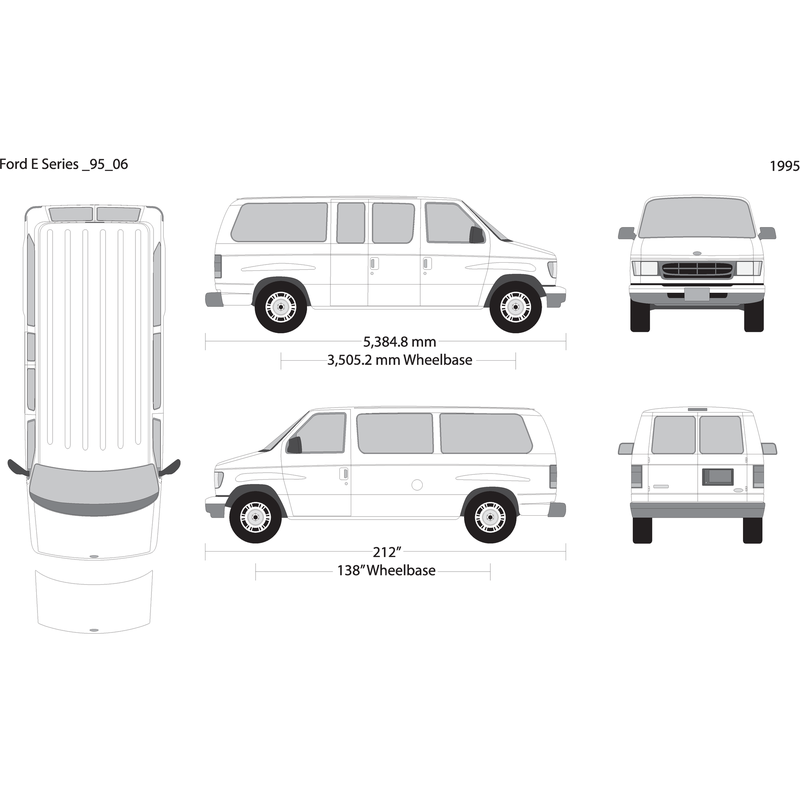 1995 Ford E Series V06 Vehicle Wrap Template
