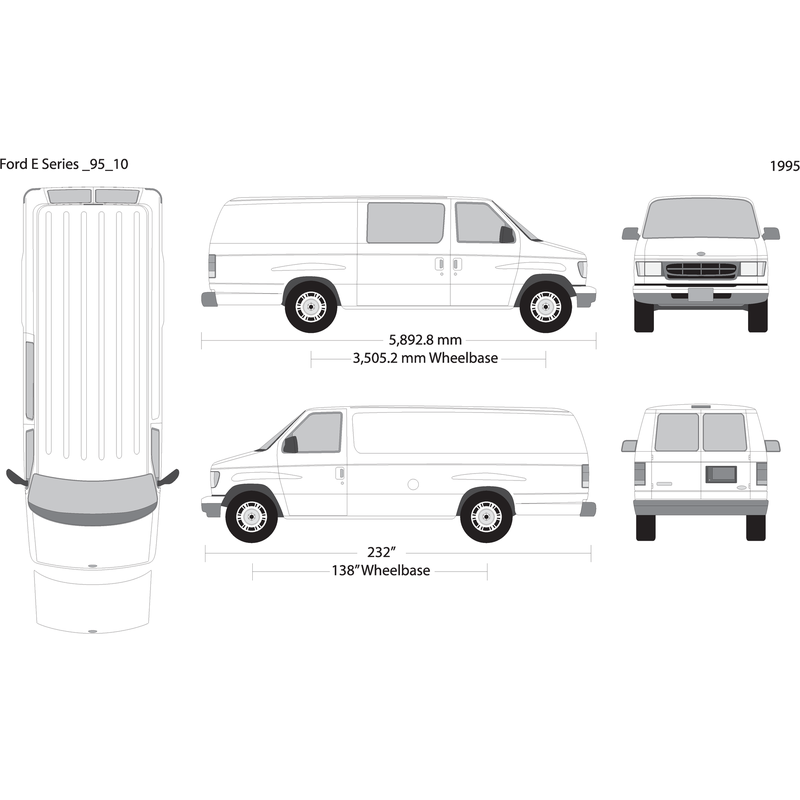 1995 Ford E Series V10 Vehicle Wrap Template