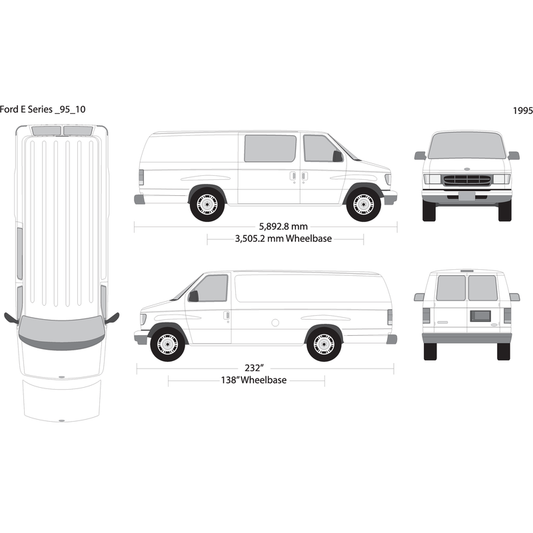 1995 Ford E Series V10 Vehicle Wrap Template