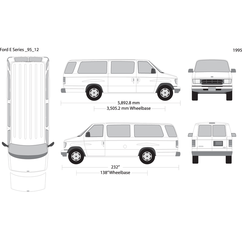 1995 Ford E Series V12 Vehicle Wrap Template