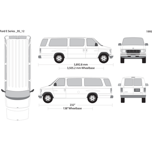 1995 Ford E Series V12 Vehicle Wrap Template