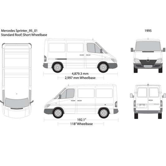 1995 Mercedes Sprinter V01 Vehicle Wrap Template
