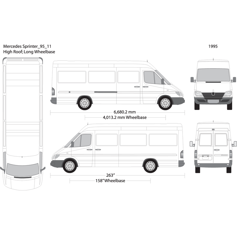 1995 Mercedes Sprinter V11 Vehicle Wrap Template