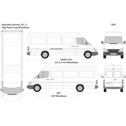 1995 Mercedes Sprinter V11 Vehicle Wrap Template