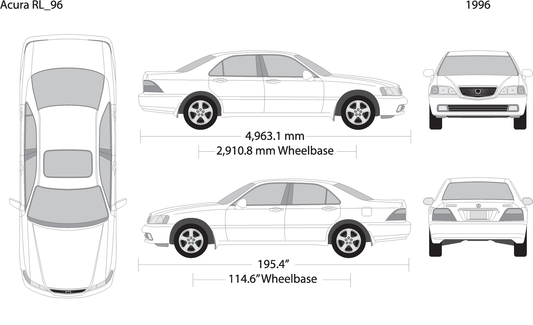 1996 Acura Rl V96 Vehicle Wrap Template