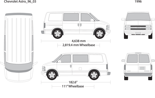 1996 Chevy Astro V03 Vehicle Wrap Template