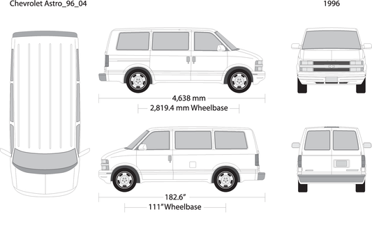 1996 Chevy Astro V04 Vehicle Wrap Template