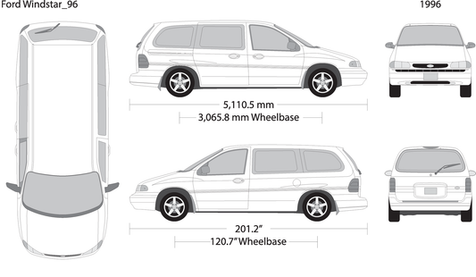 1996 Ford Windstar V96 Vehicle Wrap Template