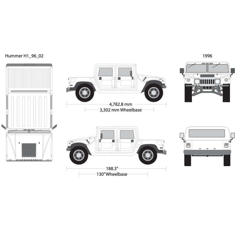 1996 Hummer H1 V02 Vehicle Wrap Template