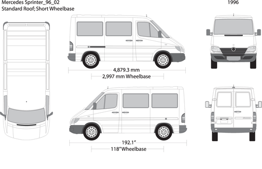 1996 Mercedes Sprinter V02 Vehicle Wrap Template