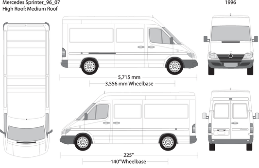 1996 Mercedes Sprinter V07 Vehicle Wrap Template