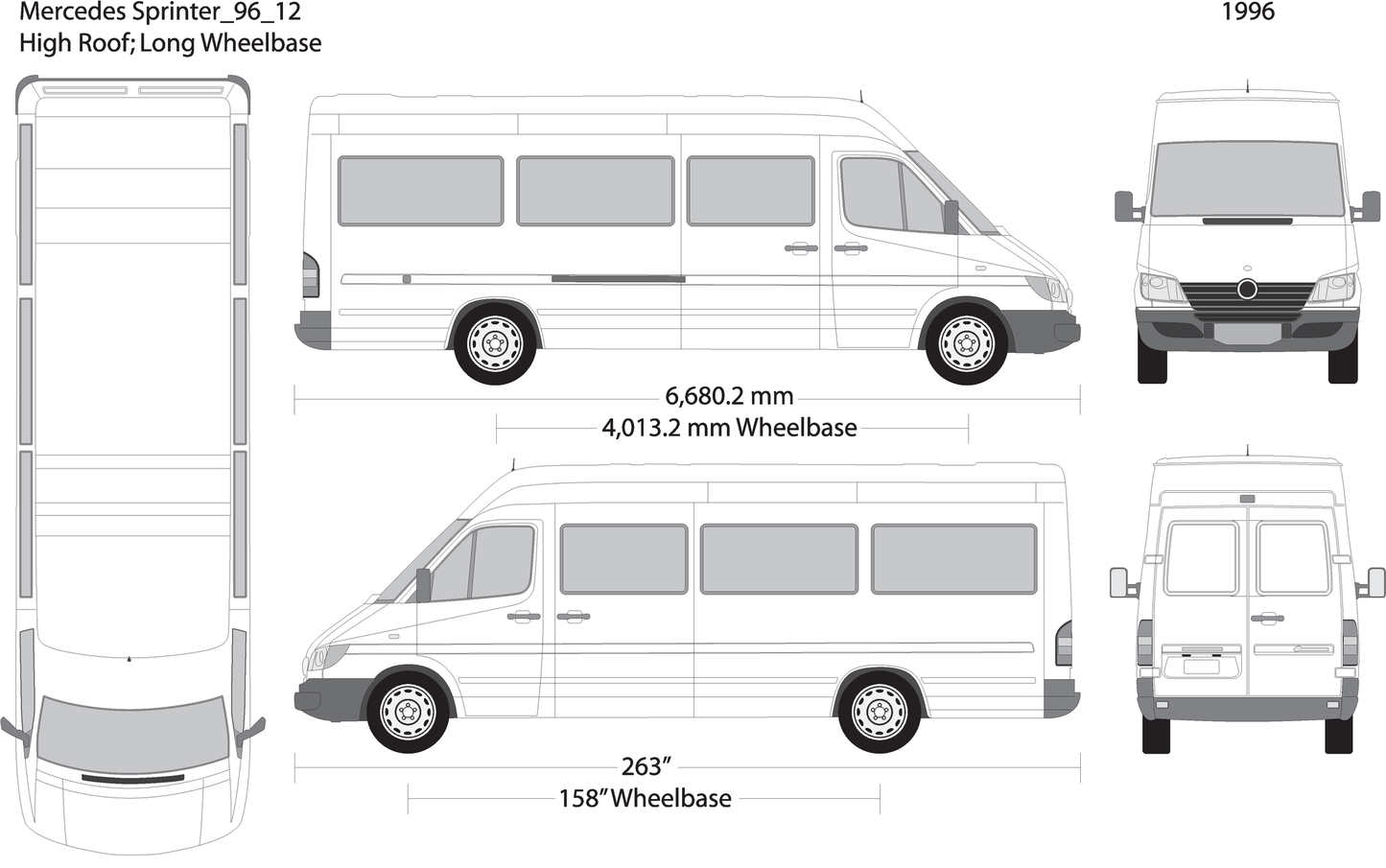 1996 Mercedes Sprinter V12 Vehicle Wrap Template
