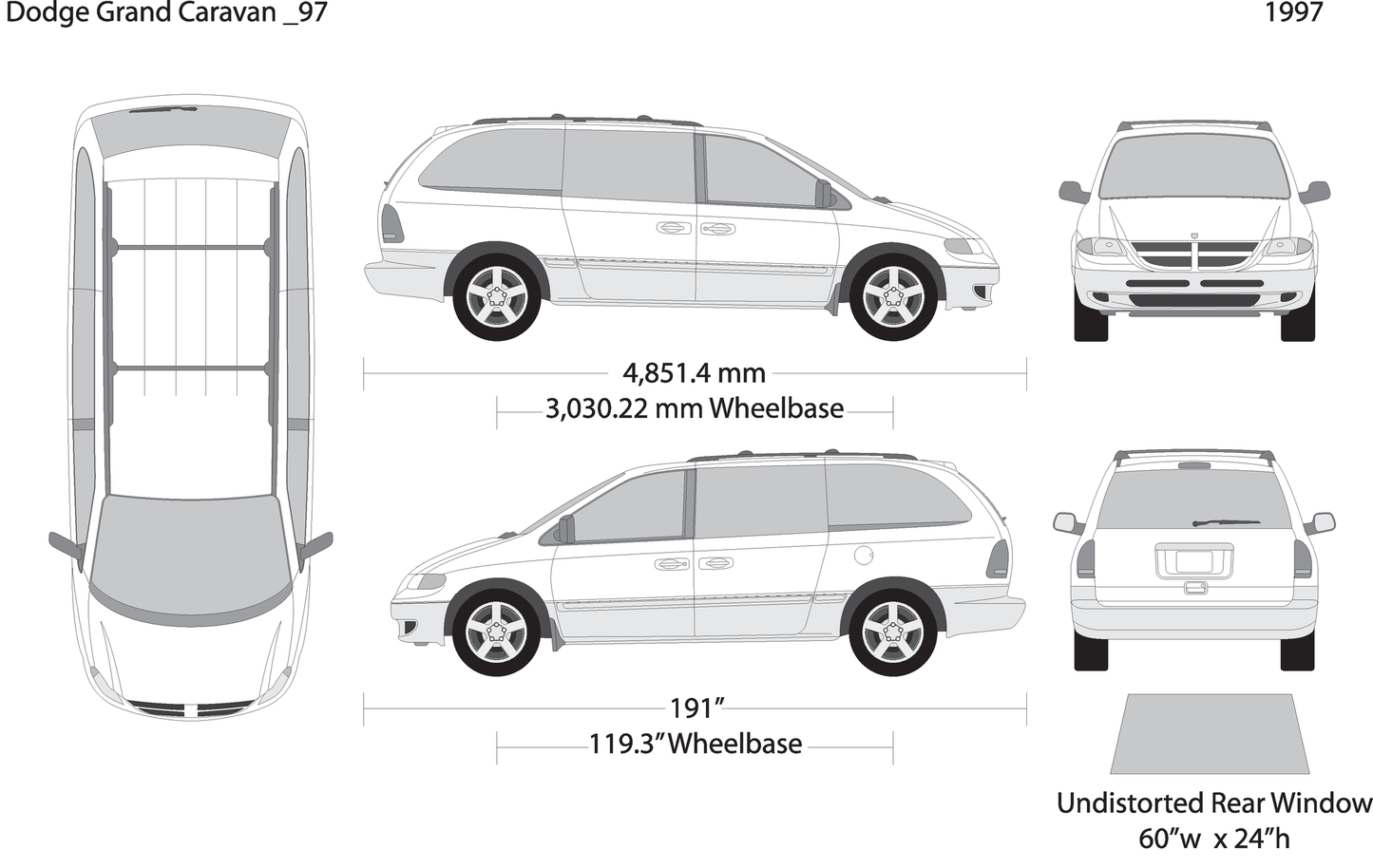 1997 Dodge Grand Caravan V97 Vehicle Wrap Template