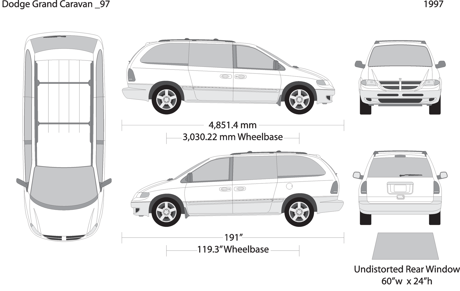 1997 Dodge Grand Caravan V97 Vehicle Wrap Template