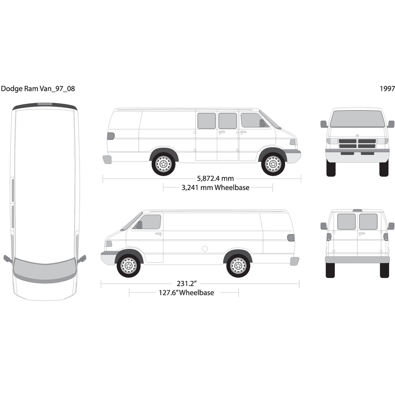 1997 Dodge Ram Van V08 Vehicle Wrap Template