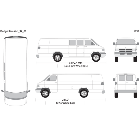 1997 Dodge Ram Van V08 Vehicle Wrap Template