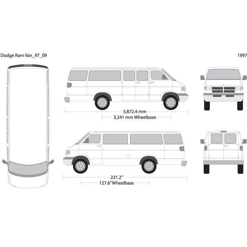 1997 Dodge Ram Van V09 Vehicle Wrap Template