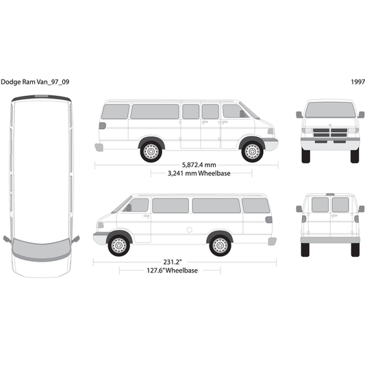 1997 Dodge Ram Van V09 Vehicle Wrap Template