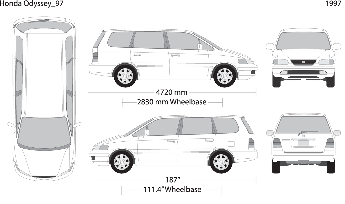 1997 Honda Odyssey V97 Vehicle Wrap Template