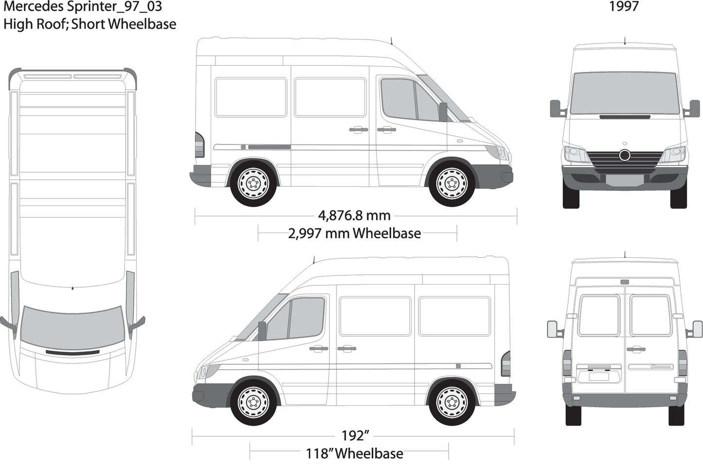 1997 Mercedes Sprinter V03 Vehicle Wrap Template
