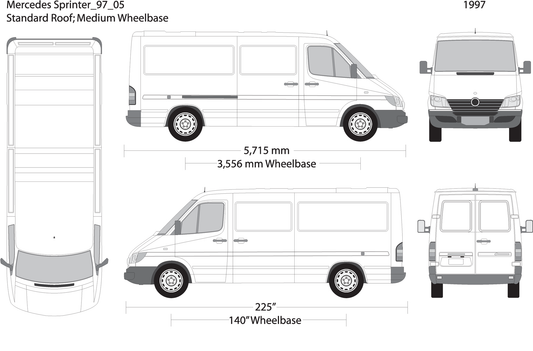 1997 Mercedes Sprinter V05 Vehicle Wrap Template