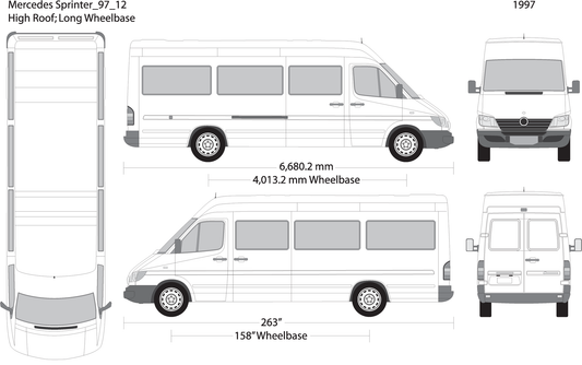 1997 Mercedes Sprinter V12 Vehicle Wrap Template
