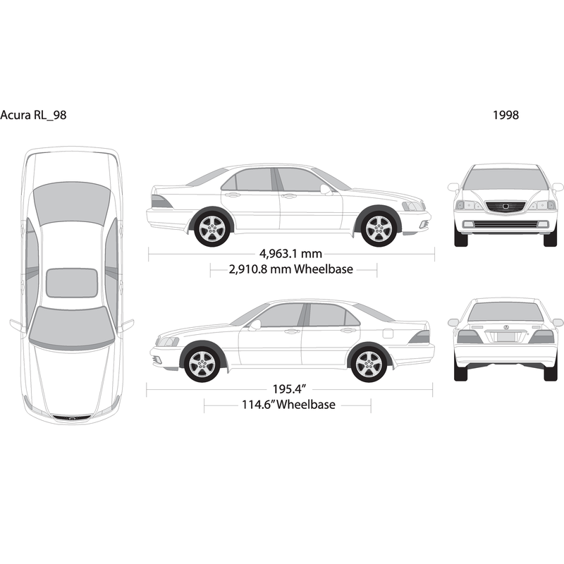 1998 Acura Rl V98 Vehicle Wrap Template