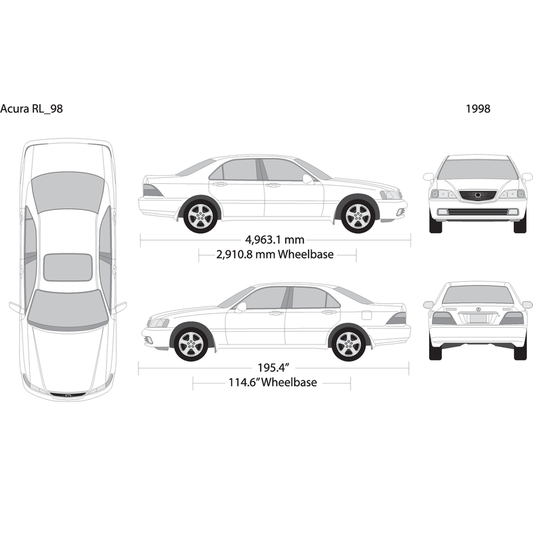 1998 Acura Rl V98 Vehicle Wrap Template