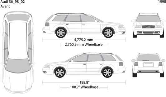 1998 Audi S6 V02 Vehicle Wrap Template