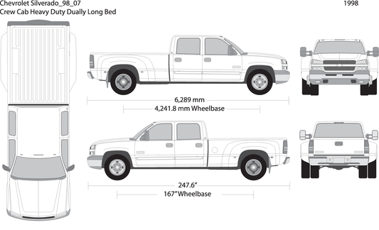1998 Chevy Silverado 2500 3500 Hd V07 Vehicle Wrap Template