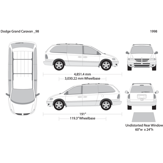 1998 Dodge Grand Caravan V98 Vehicle Wrap Template