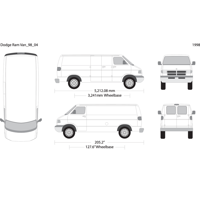 1998 Dodge Ram Van V04 Vehicle Wrap Template