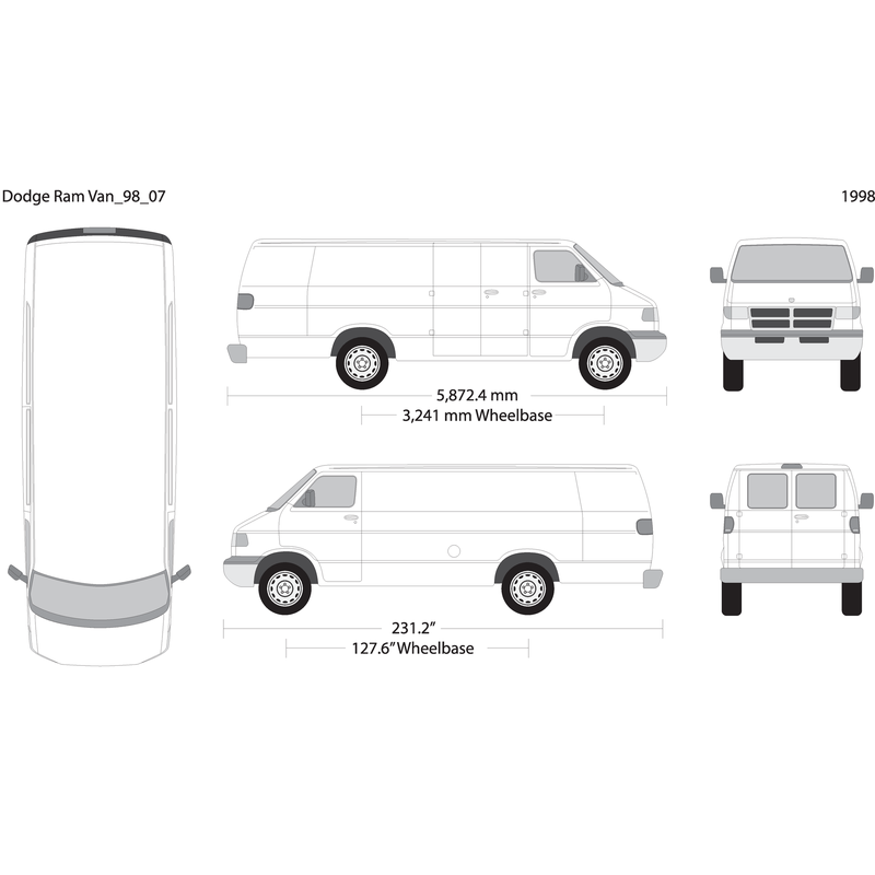 1998 Dodge Ram Van V07 Vehicle Wrap Template