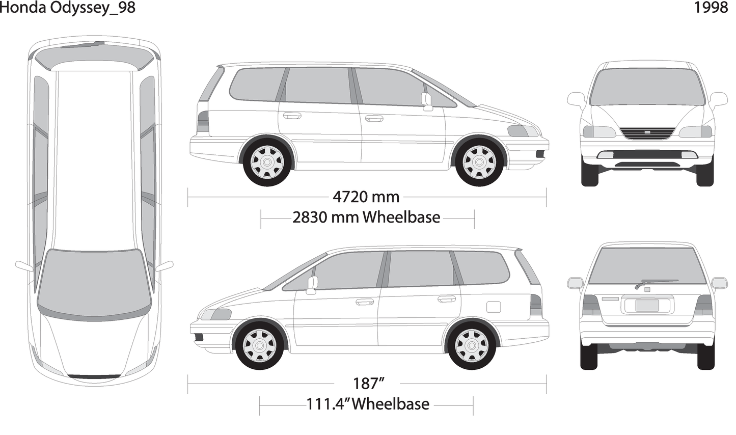 1998 Honda Odyssey V98 Vehicle Wrap Template