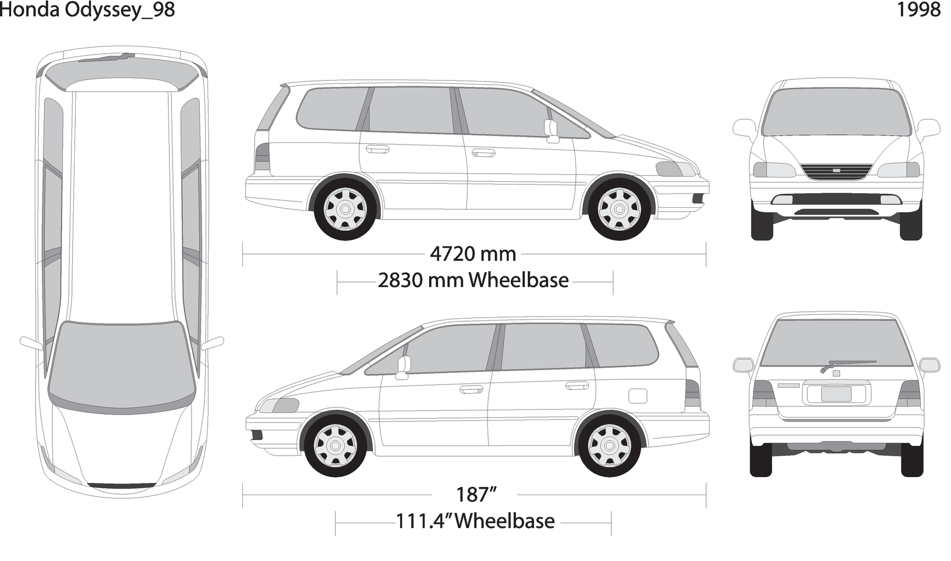 1998 Honda Odyssey V98 Vehicle Wrap Template